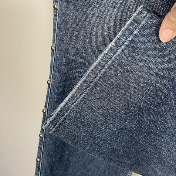 Judy Blue Tell Me About It Straight Fit Jeans Size 11/30 Blue Studded Stretch - Picture 10 of 16